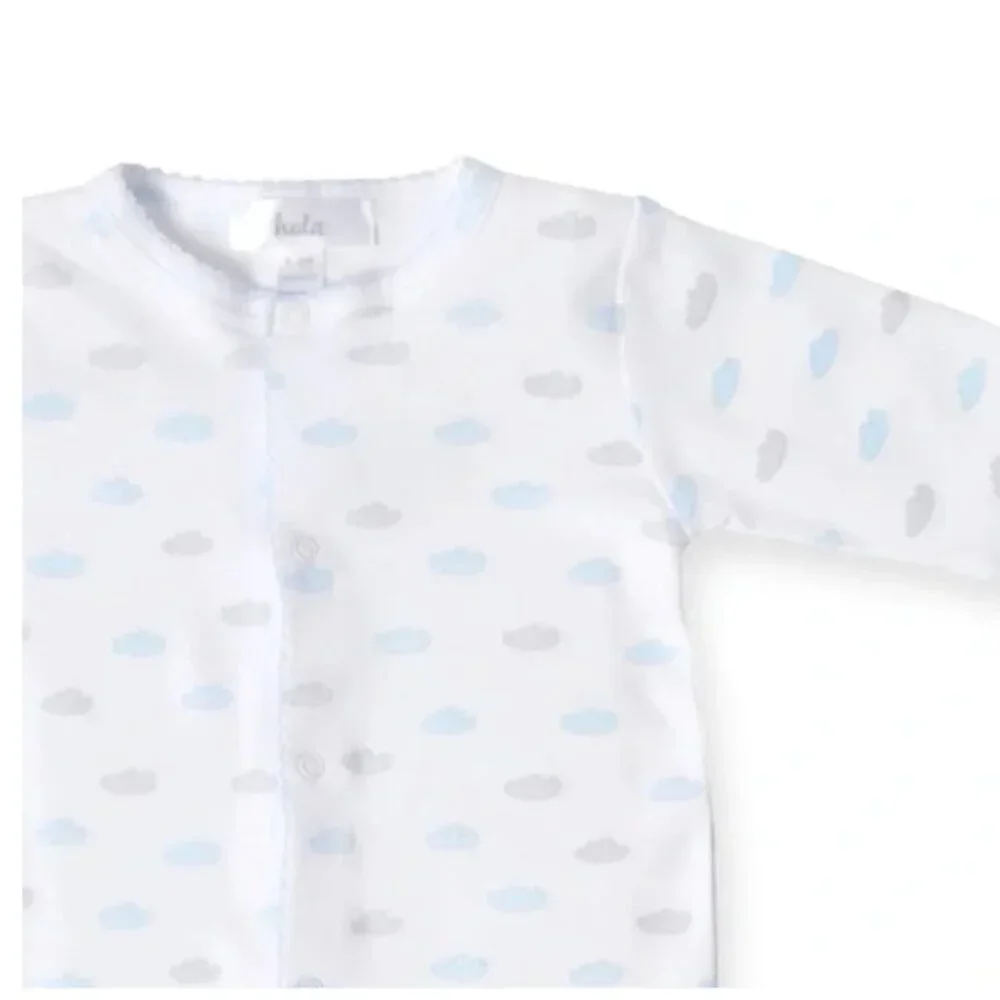 Footie Pima Cotton Footed Sleeper Pajama Boys Playsuit Blue Outfit HOLA BABY